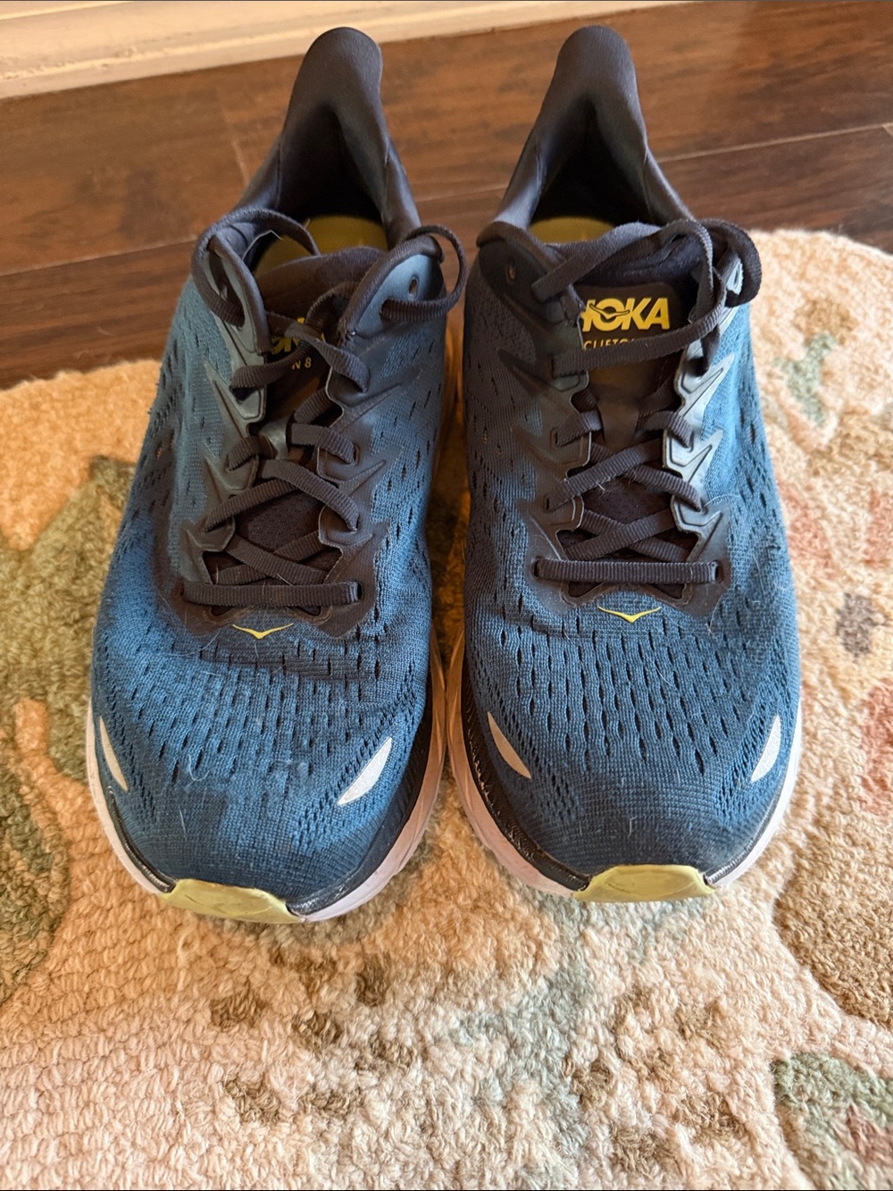 Hoka Men's Athletic Running Shoes in Green and Black